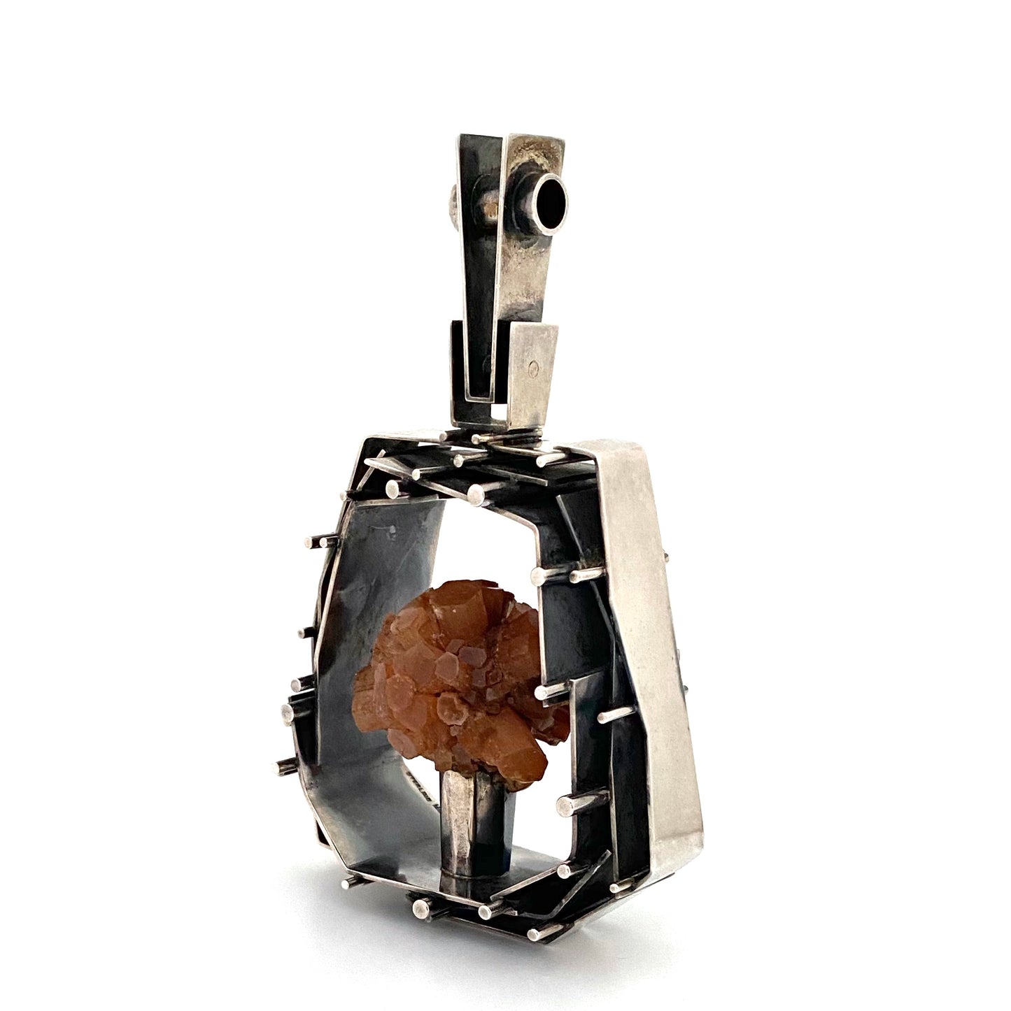 Hans Gehrig extra large silver & aragonite pendant