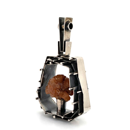 Hans Gehrig extra large silver & aragonite pendant