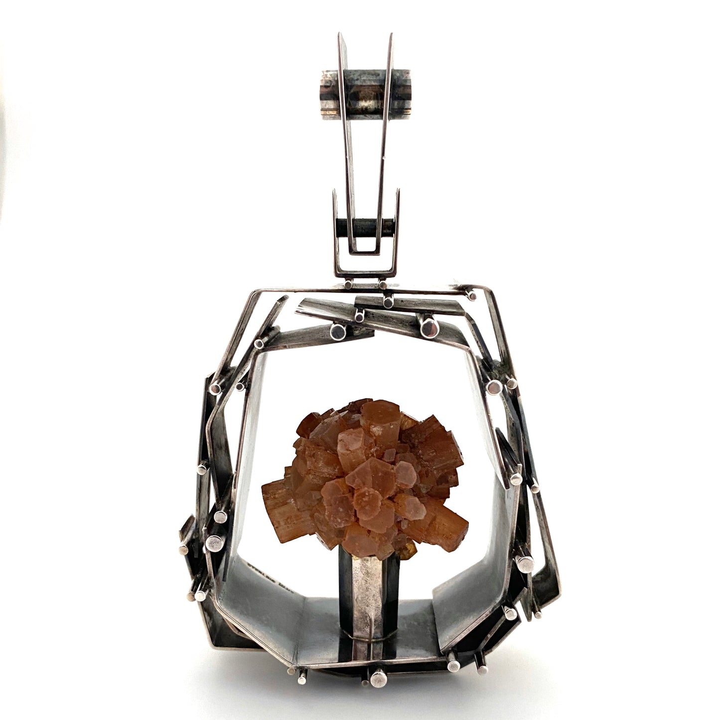 Hans Gehrig extra large silver & aragonite pendant