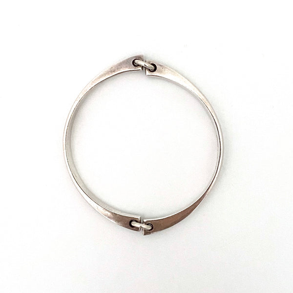 Hans Hansen hinged silver bangle bracelet