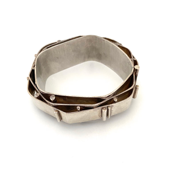 Hans Gehrig heavy silver hinged bracelet