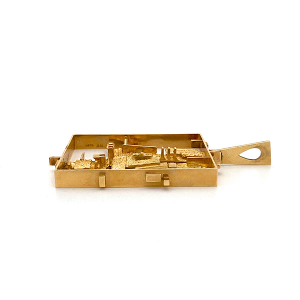profile Hans Gehrig Canada large 18k gold Modernist pendant necklace art jewelry design
