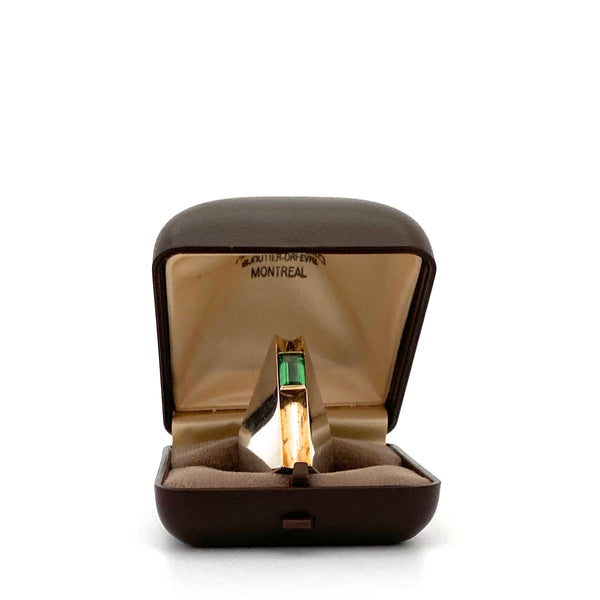 Hans Gehrig extra large silver, gold & tourmaline ring ~ original box