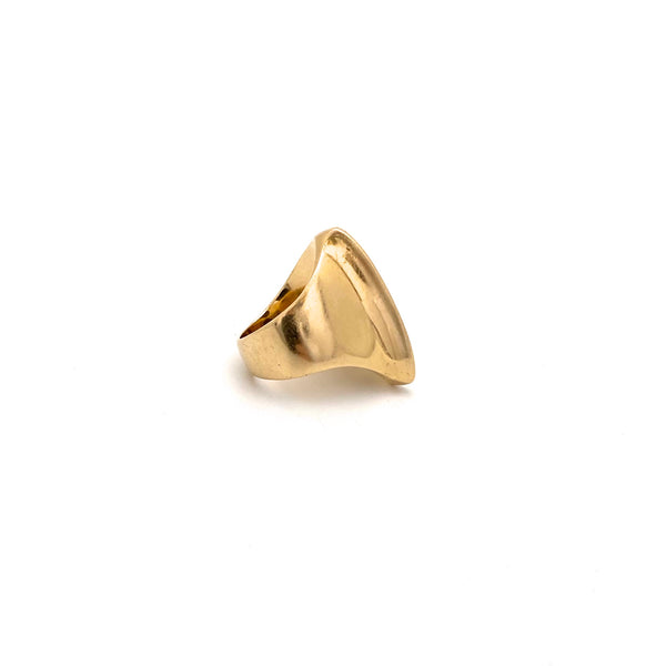 profile Walter Schluep Canada vintage heavy gold sleek ring Modernist art jewelry design