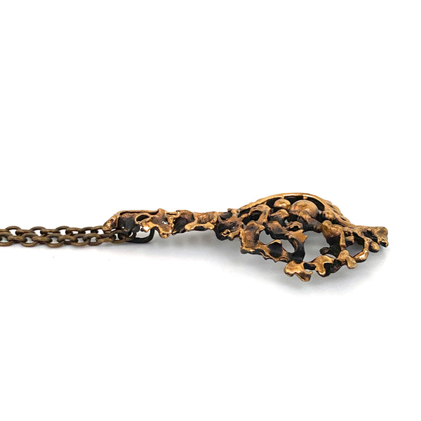 Valo Koru brutalist bronze pendant necklace