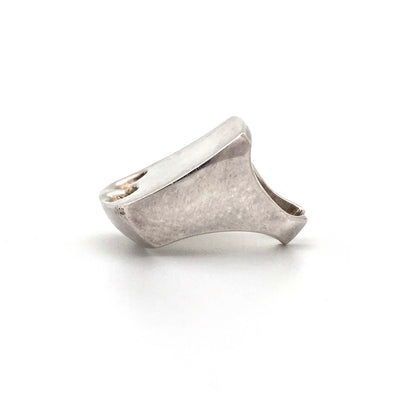 profile Lapponia Finland vintage heavy silver large ring Poul Havgaard 1973 Scandinavian Modernist jewelry design