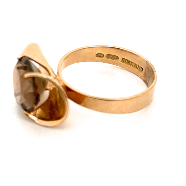Elis Kauppi 14k gold & smoky quartz ring