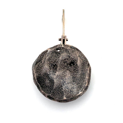 Hans Gehrig large textured silver & blue tourmaline pendant ~ original box