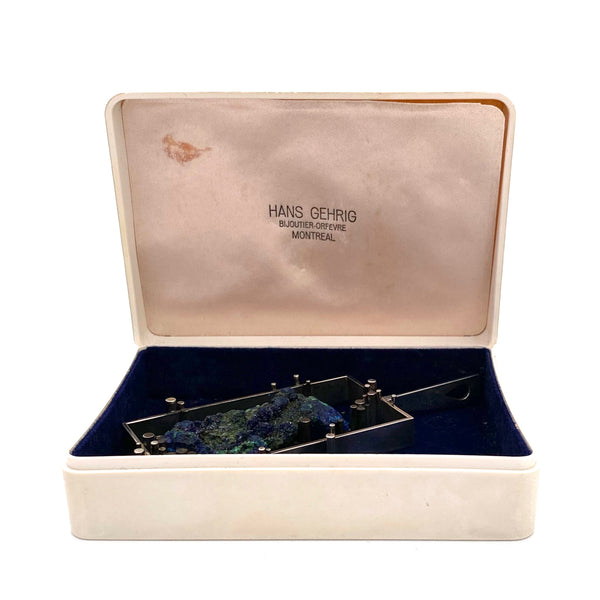 Hans Gehrig *extra* large silver & azurite malachite pendant ~ original box