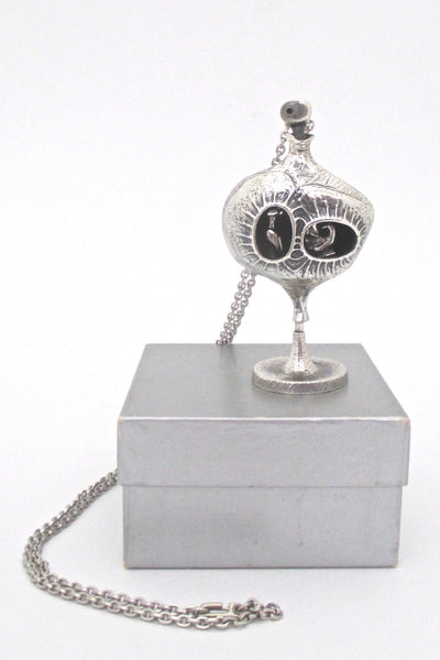 Guy Vidal large sculpture / pendant necklace with original box ~ rare