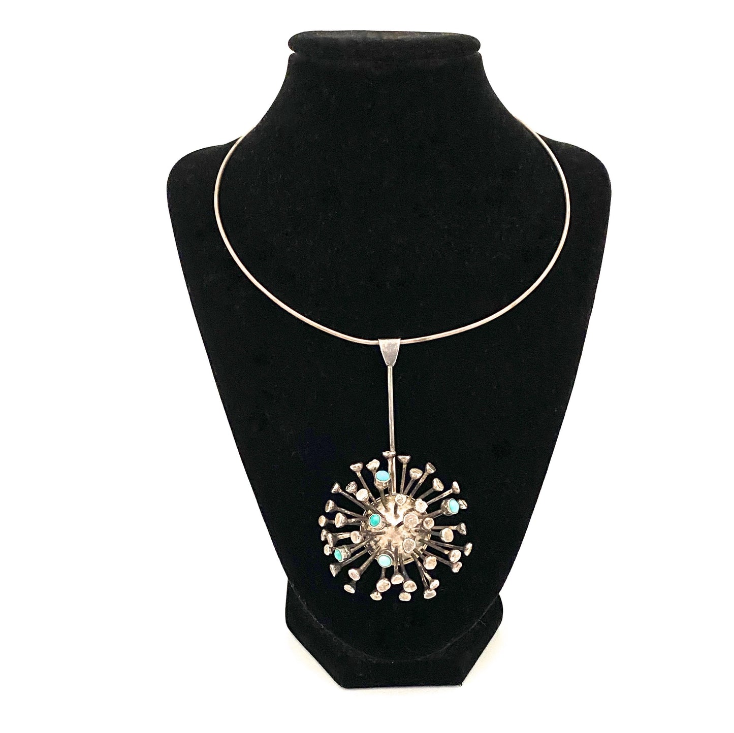 Jane Wiberg large silver sputnik pendant