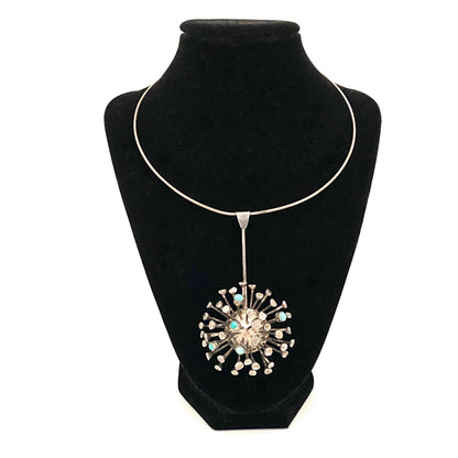 Jane Wiberg large silver sputnik pendant
