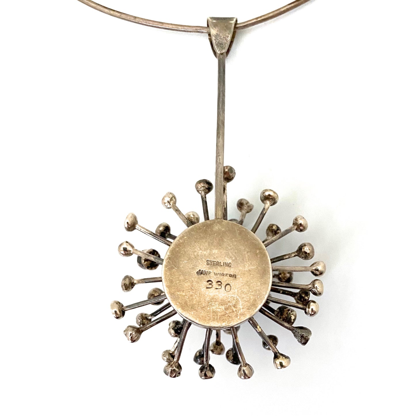 Jane Wiberg large silver sputnik pendant