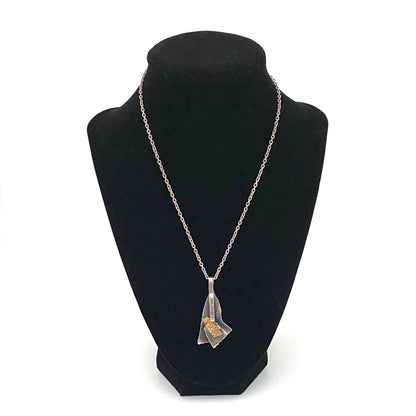 detail Jean-Pierre Gauvreau Canada vintage silver 18k gold pendant necklace Canadian Modernist jewelry design