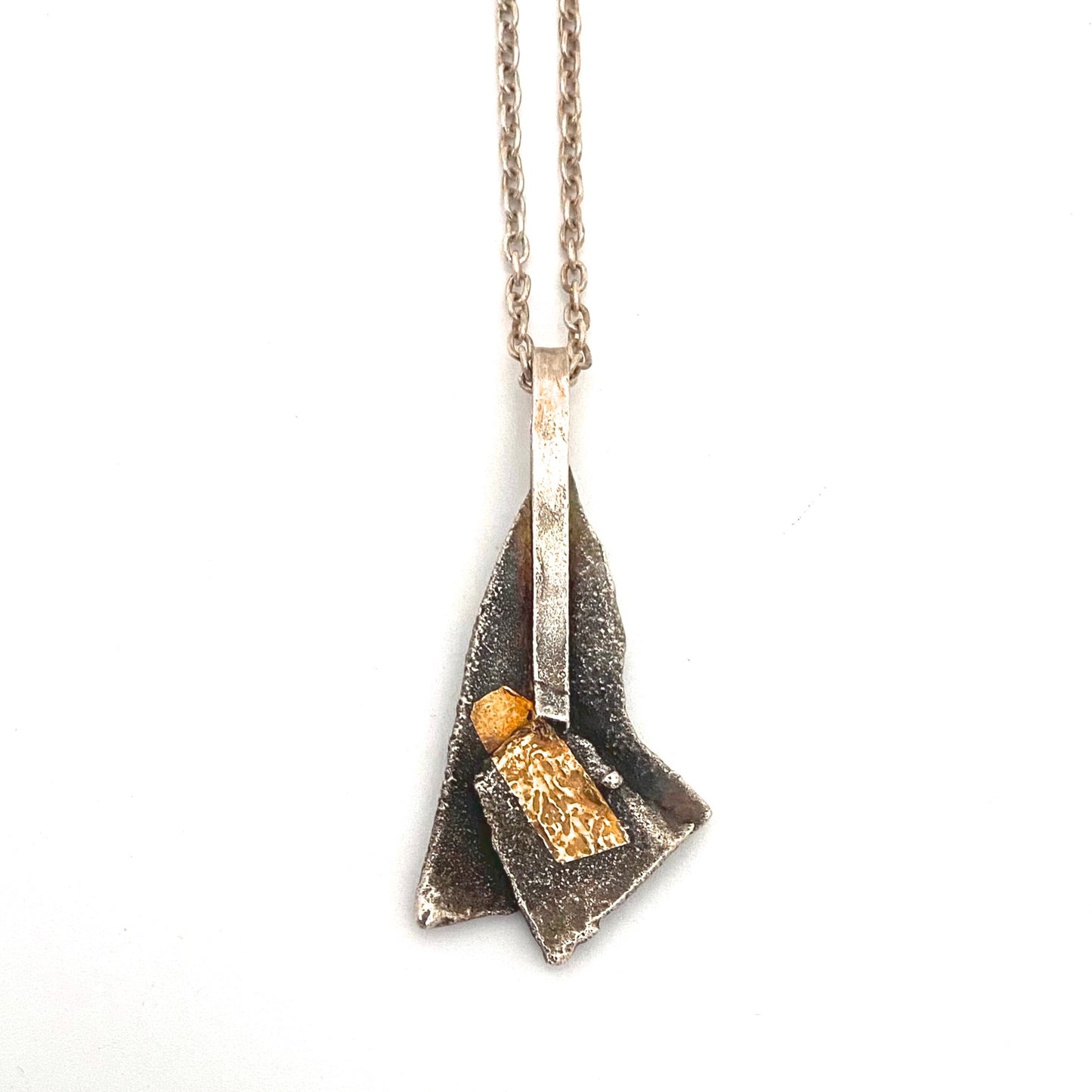 Jean-Pierre Gauvreau silver & 18k gold pendant necklace