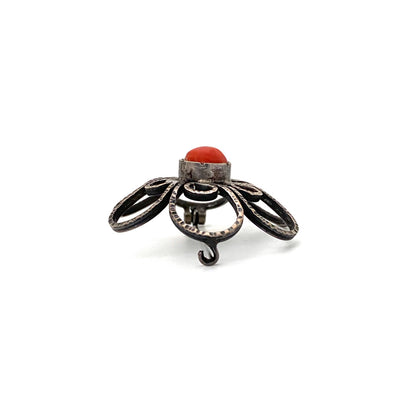 profile Jerzy and Jadwiga Zaremsky Poland vintage silver coral brooch Polish Modernist jewelry design