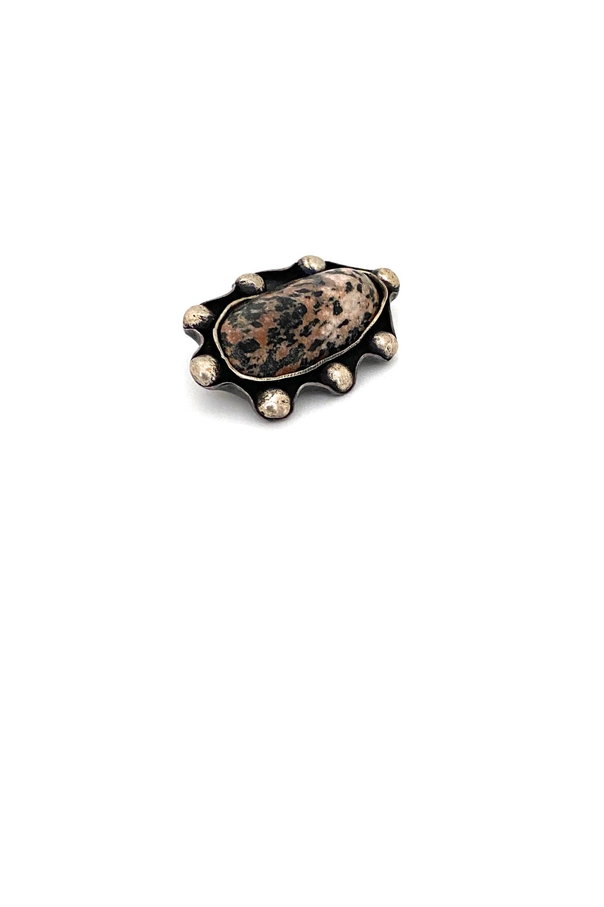 Jerzy and Jadwiga Zaremsky Poland vintage silver granite brooch Polish Modernist jewelry design