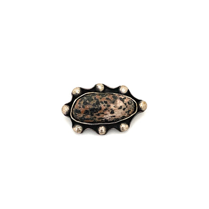 detail Jerzy and Jadwiga Zaremsky Poland vintage silver granite brooch Polish Modernist jewelry design