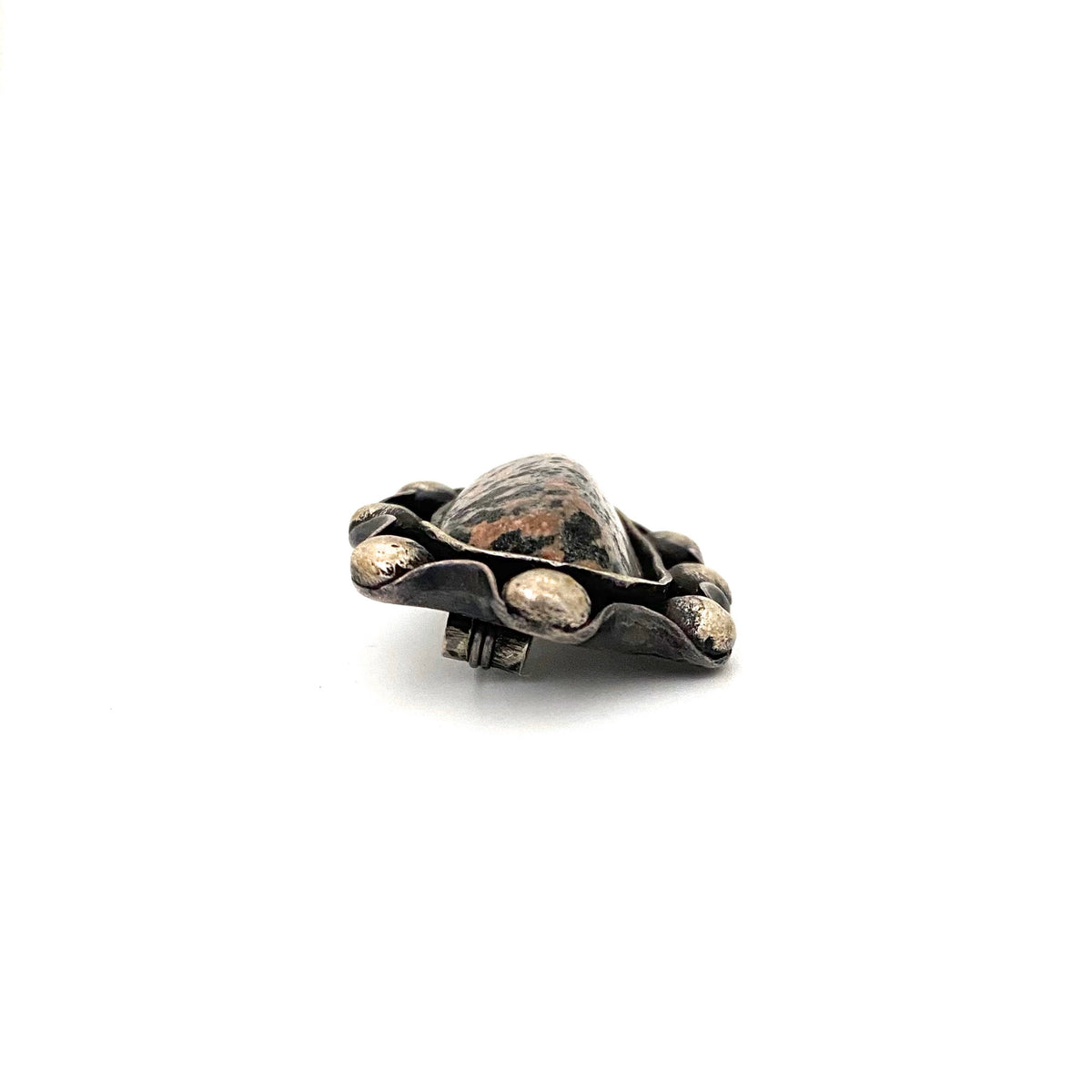 profile Jerzy and Jadwiga Zaremsky Poland vintage silver granite brooch Polish Modernist jewelry design