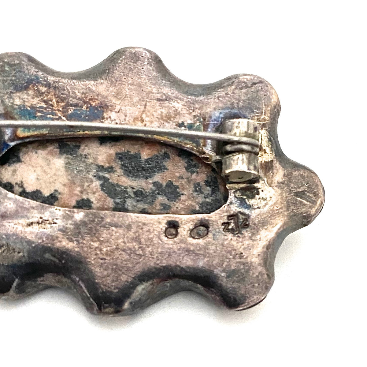 Jerzy and Jadwiga Zaremsky silver & granite brooch