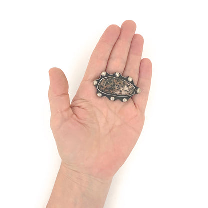 scale Jerzy and Jadwiga Zaremsky Poland vintage silver granite brooch Polish Modernist jewelry design