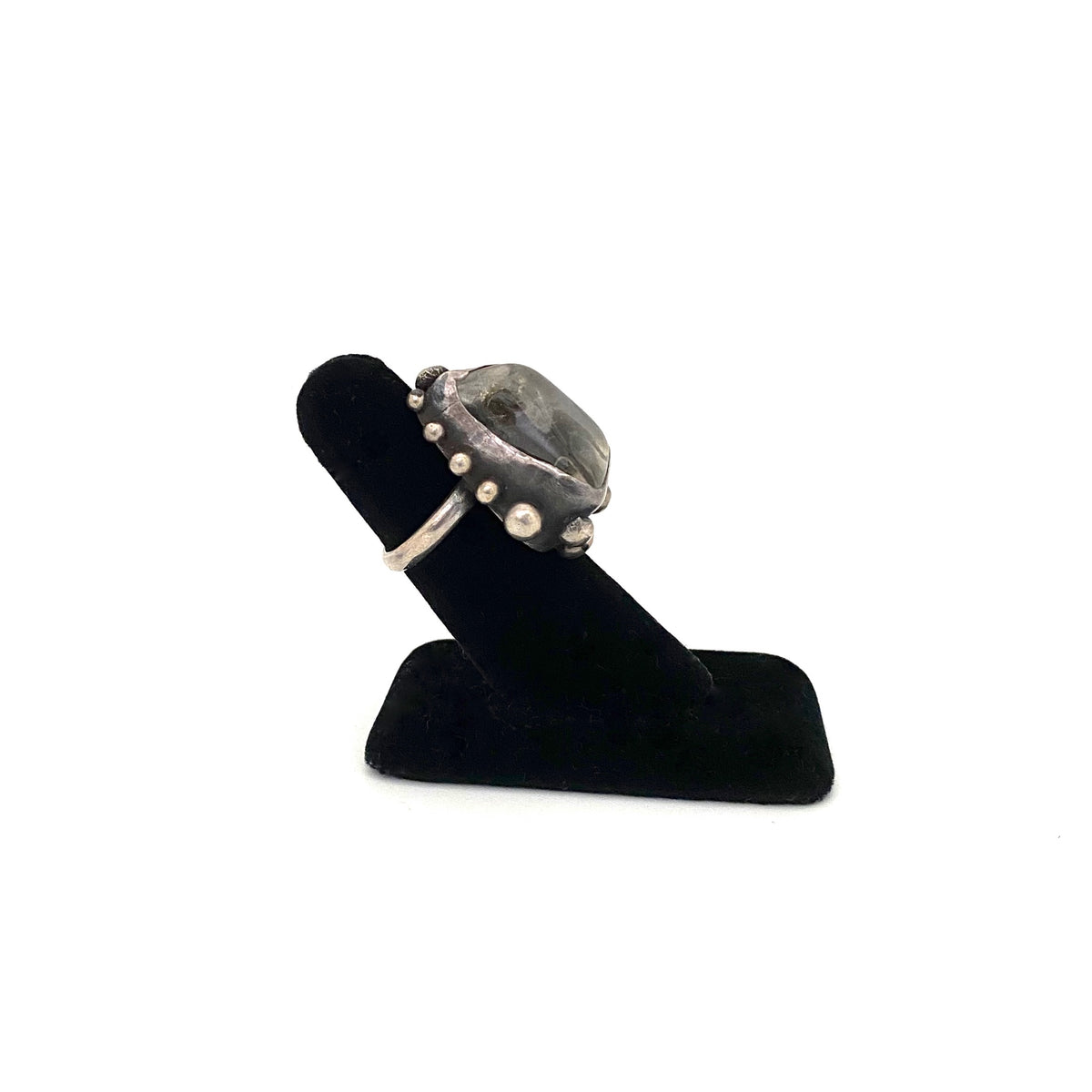 profile Jerzy and Jadwiga Zaremsky Poland vintage silver quartz large ring Polish Modernist jewelry design