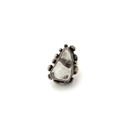 detail Jerzy and Jadwiga Zaremsky Poland vintage silver quartz large ring Polish Modernist jewelry design