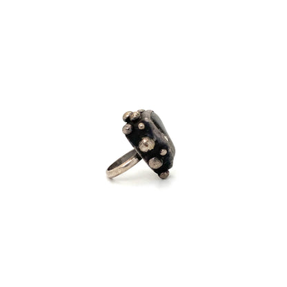 Jerzy and Jadwiga Zaremsky large silver & quartz ring