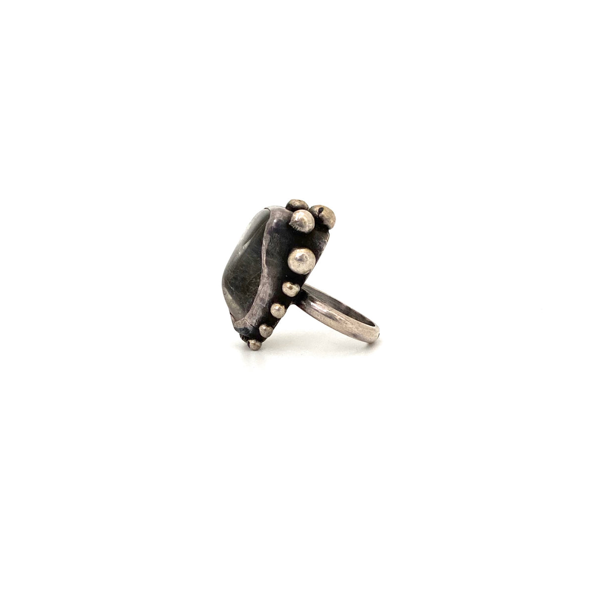 Jerzy and Jadwiga Zaremsky large silver & quartz ring
