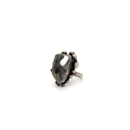 Jerzy and Jadwiga Zaremsky large silver & quartz ring