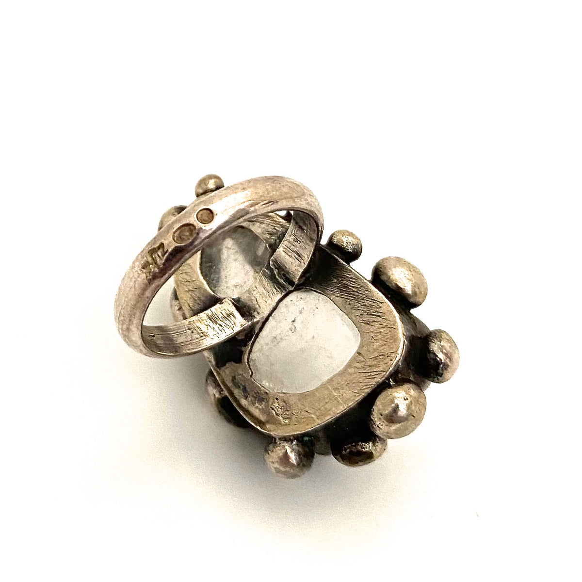 Jerzy and Jadwiga Zaremsky large silver & quartz ring
