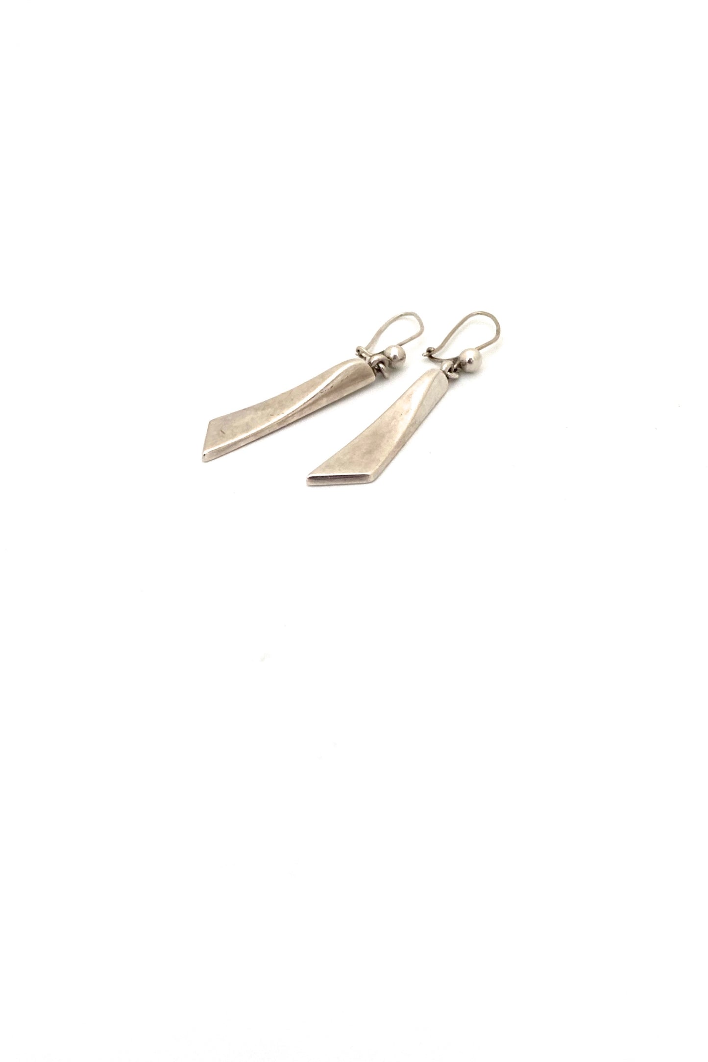 John Victor Rørvig Denmark vintage silver drop earrings Scandinavian Modernist jewelry design