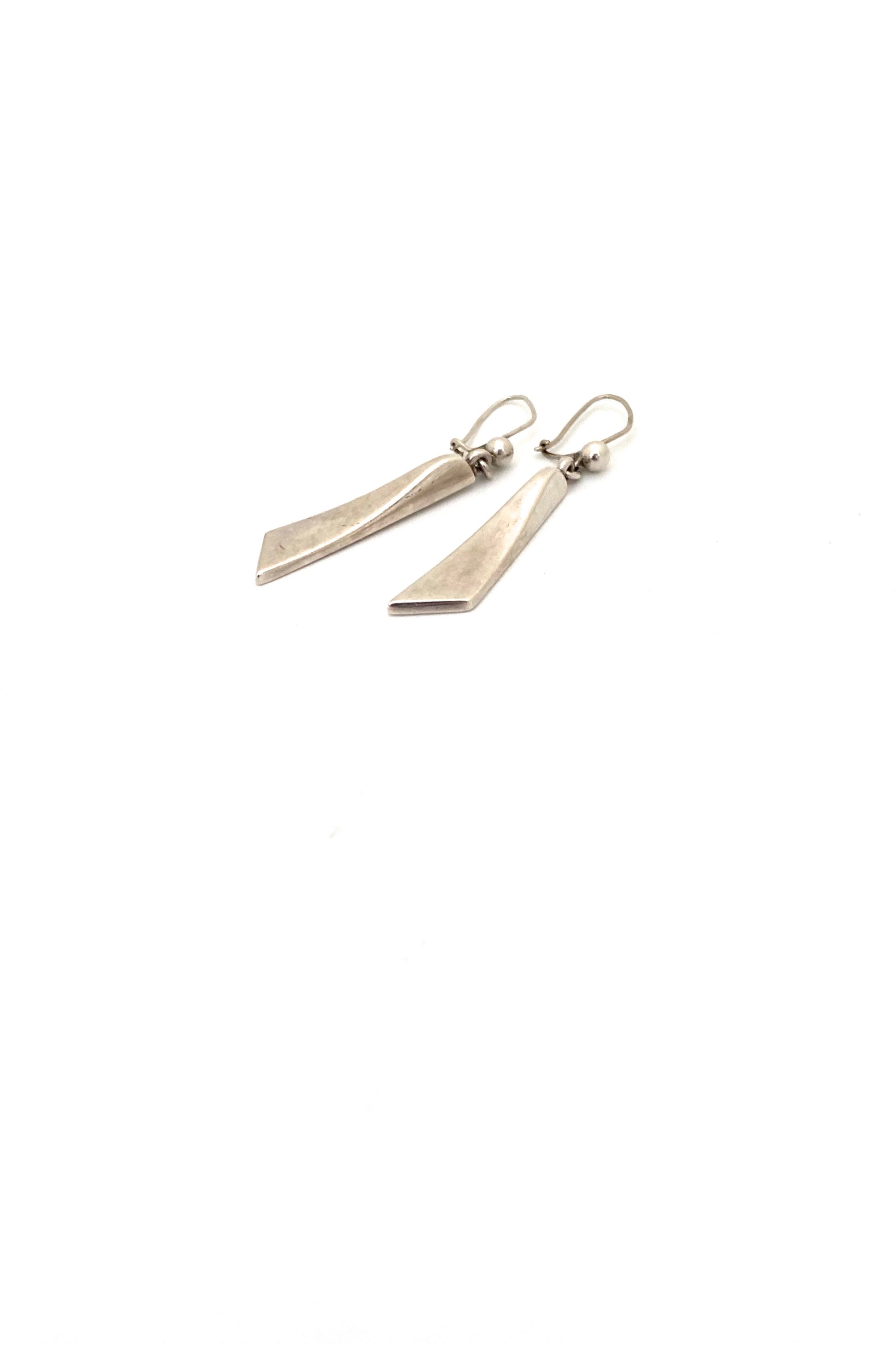 John Victor Rørvig Denmark vintage silver drop earrings Scandinavian Modernist jewelry design