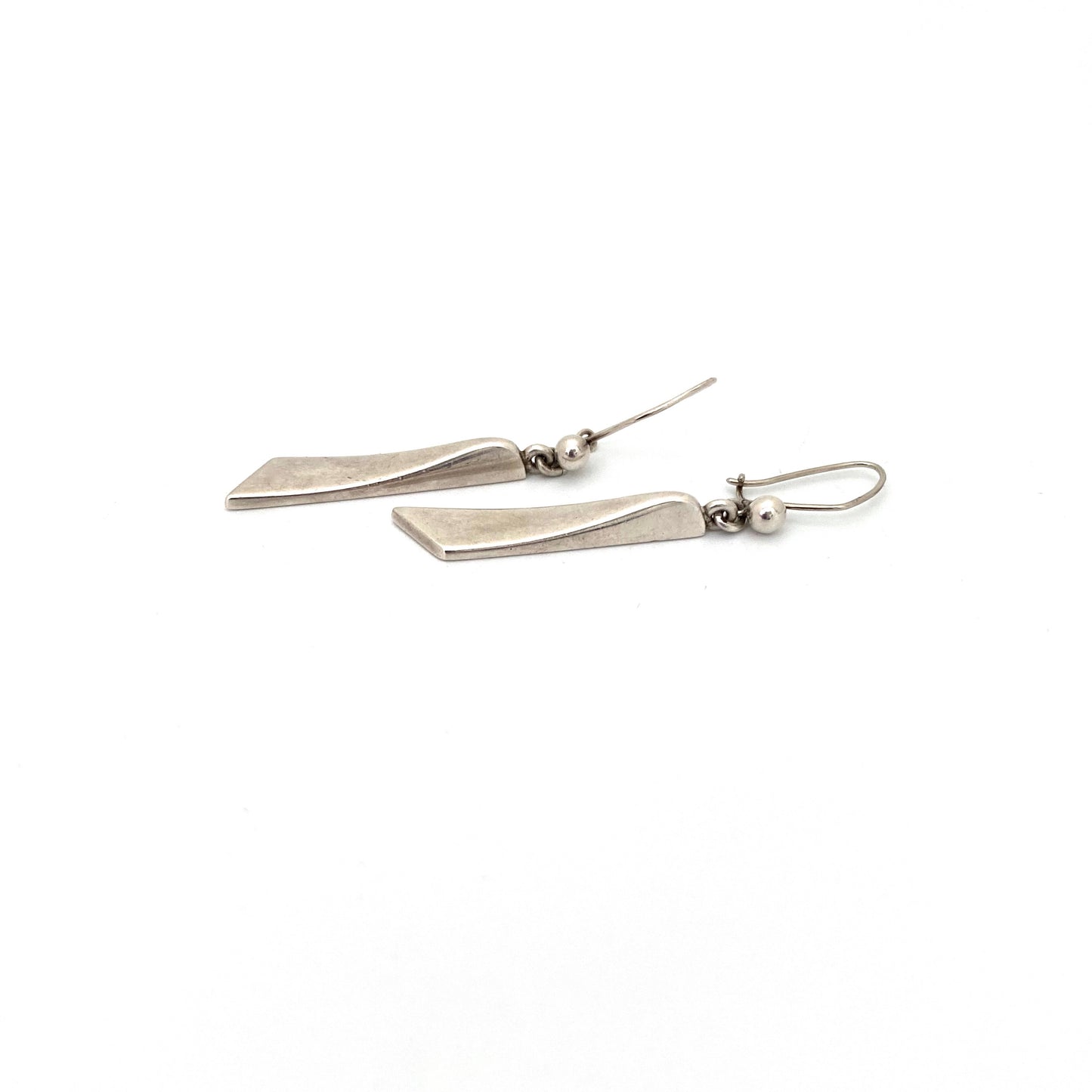 profile John Victor Rørvig Denmark vintage silver drop earrings Scandinavian Modernist jewelry design
