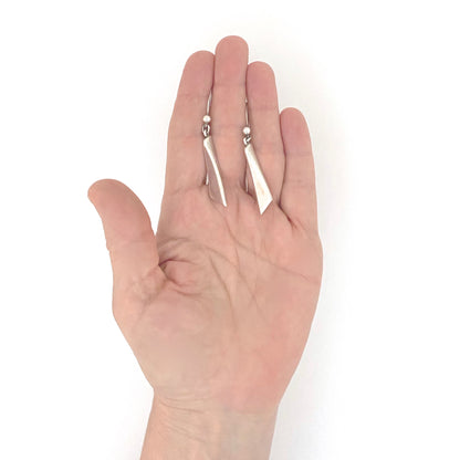 scale John Victor Rørvig Denmark vintage silver drop earrings Scandinavian Modernist jewelry design