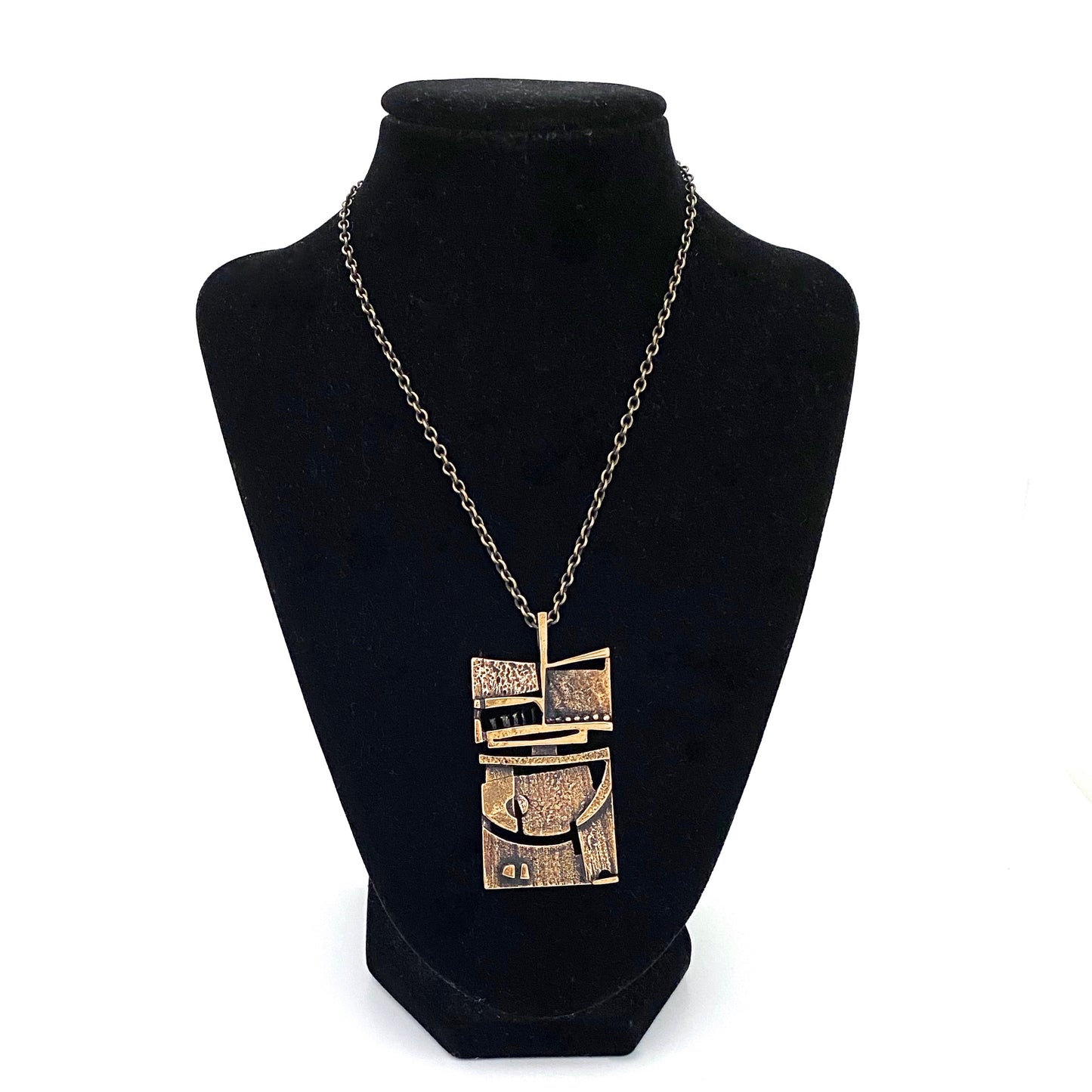 Jorma Laine sculptural bronze pendant necklace