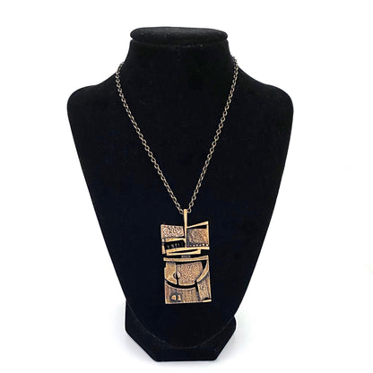 Jorma Laine sculptural bronze pendant necklace