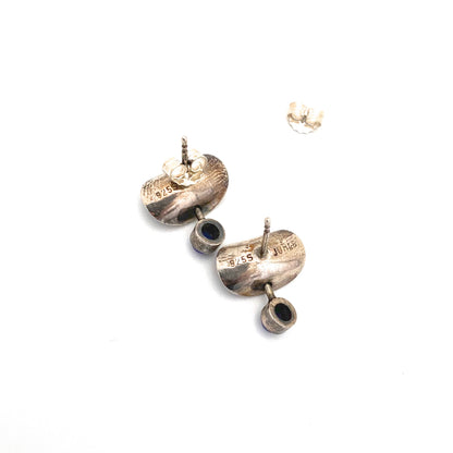 Juhls Norway silver & lapis kinetic earrings ~ pierced ears