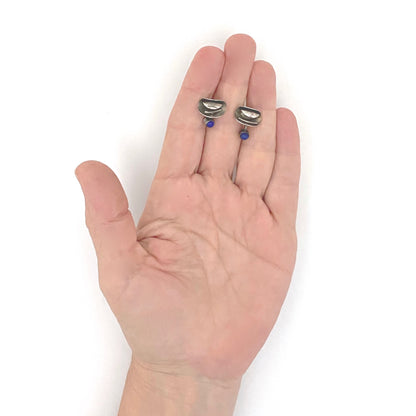 scale Juhls Norway vintage silver lapis kinetic earrings Scandinavian Modernist jewelry design

