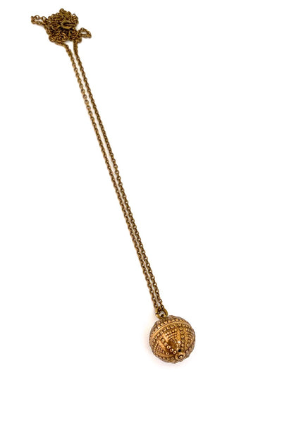Kalevala Koru Finland vintage bronze sphere pendant necklace Scandinavian jewelry design