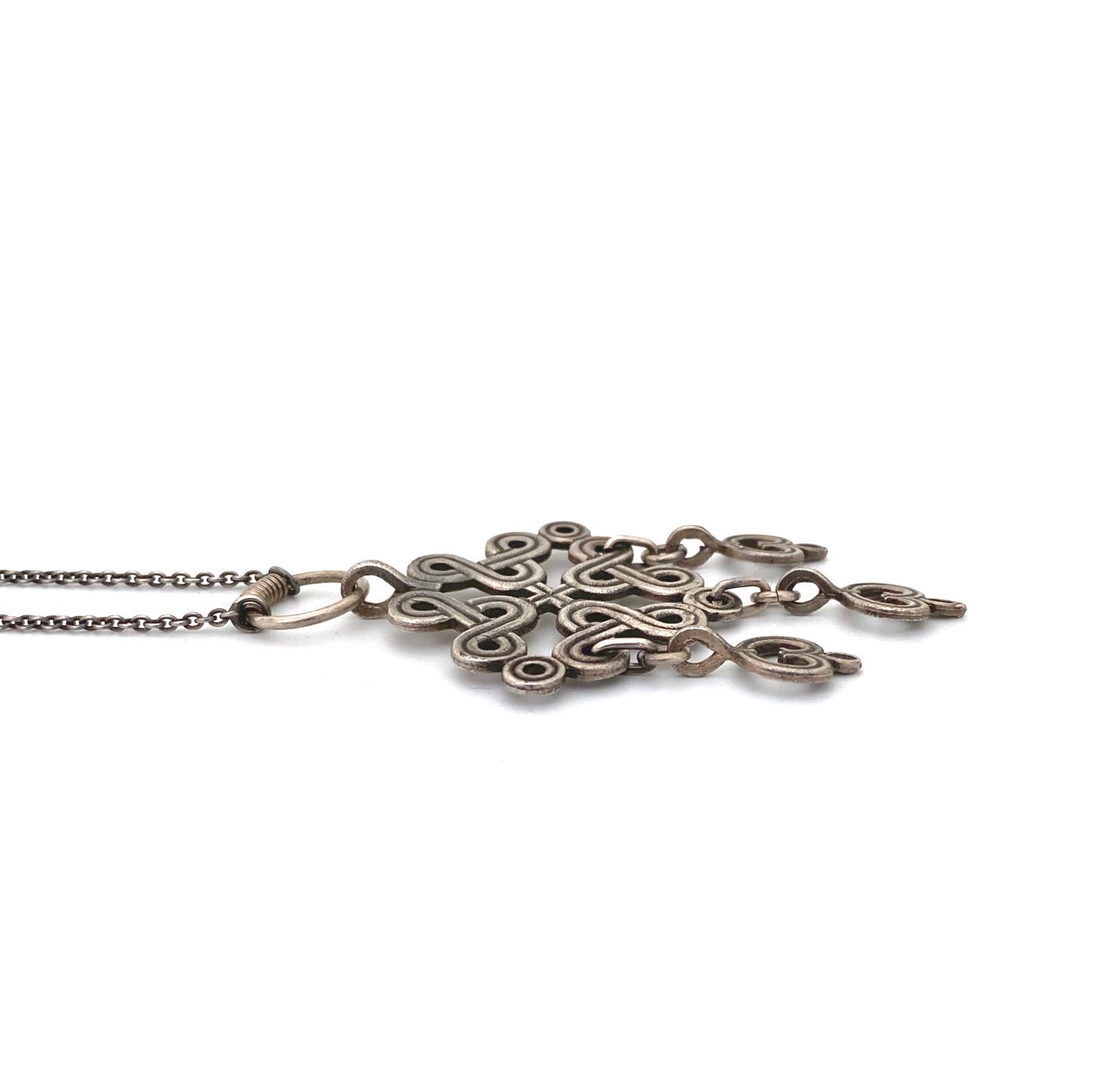 profile Kalevala Koru Finland vintage silver kinetic pendant necklace 1970 Scandinavian jewelry design