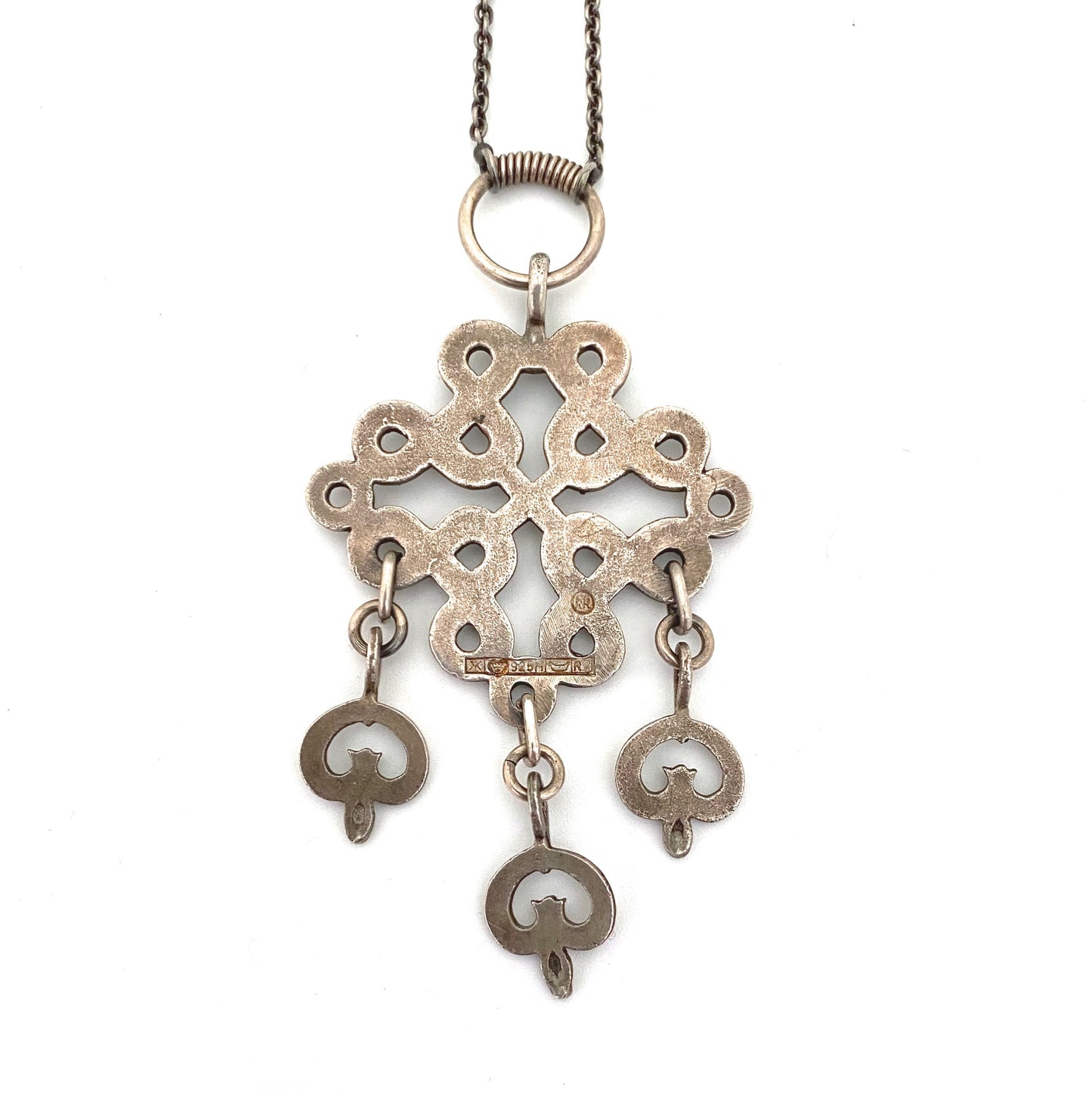 Kalevala Koru silver kinetic pendant necklace ~ 1970