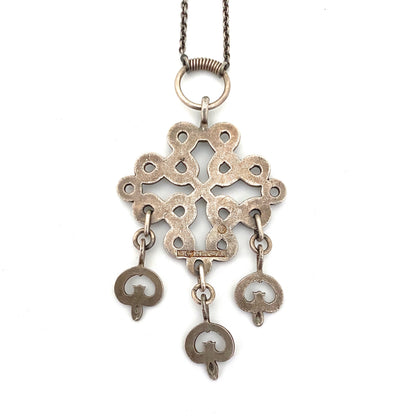 Kalevala Koru silver kinetic pendant necklace ~ 1970