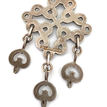 Kalevala Koru silver kinetic pendant necklace ~ 1970