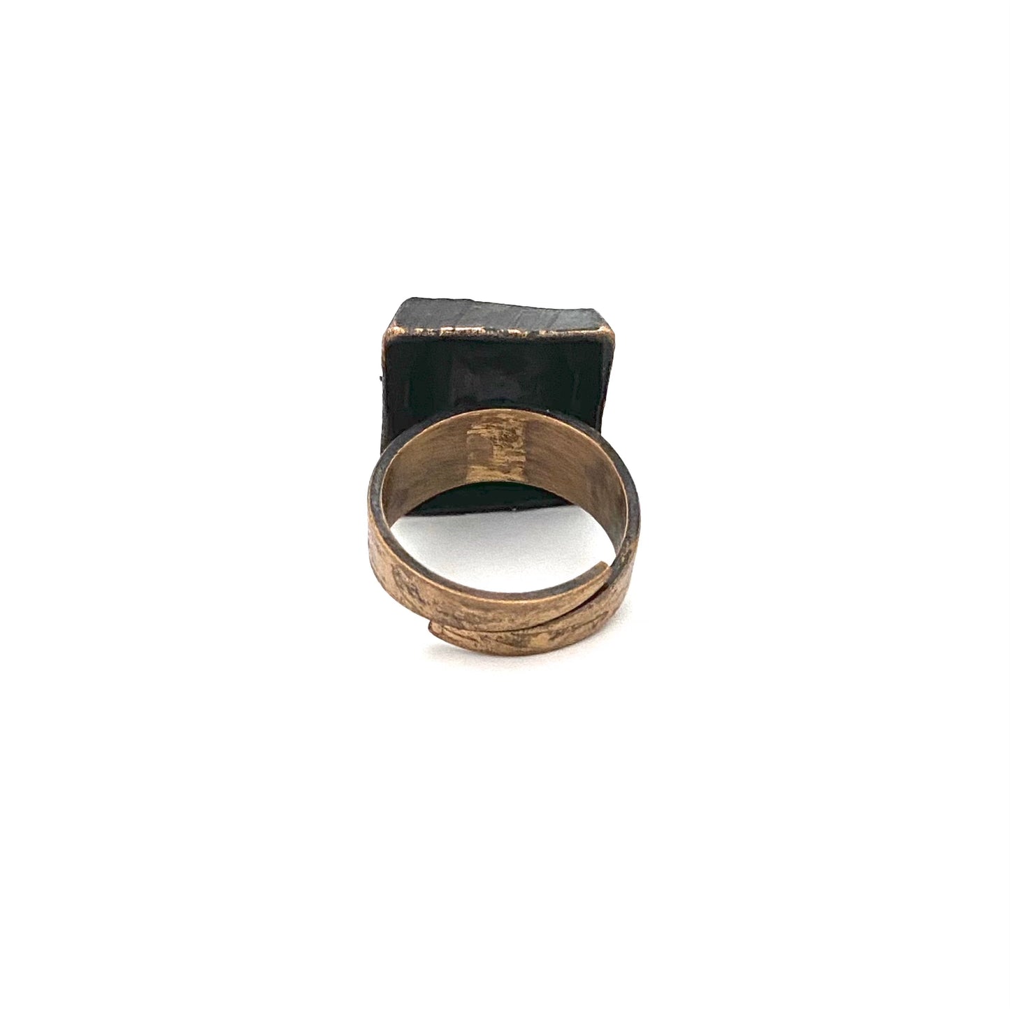 Karl Laine brutalist bronze ring ~ original wood box