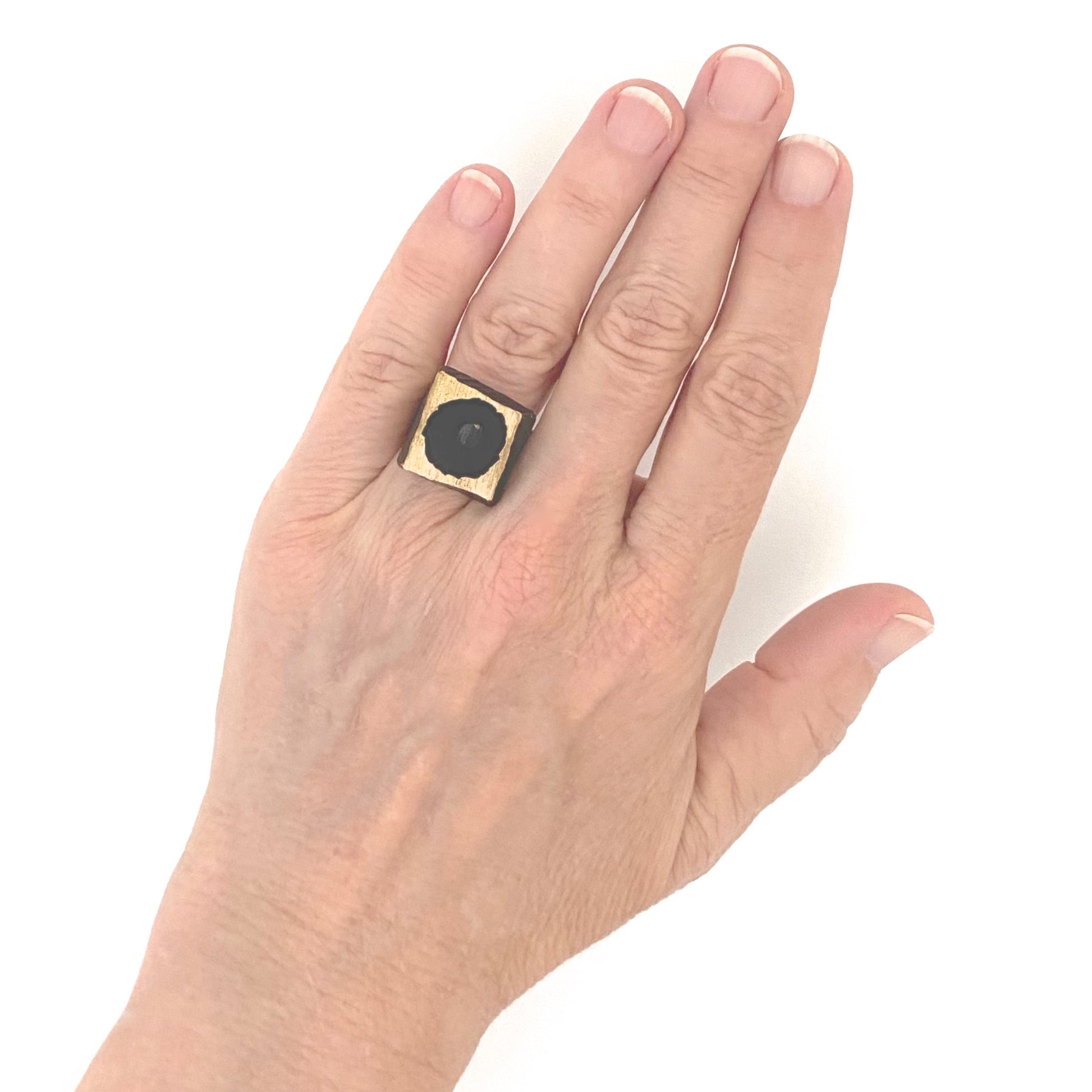 scale Karl Laine Finland vintage bronze brutalist ring Scandinavian Modernist jewelry design