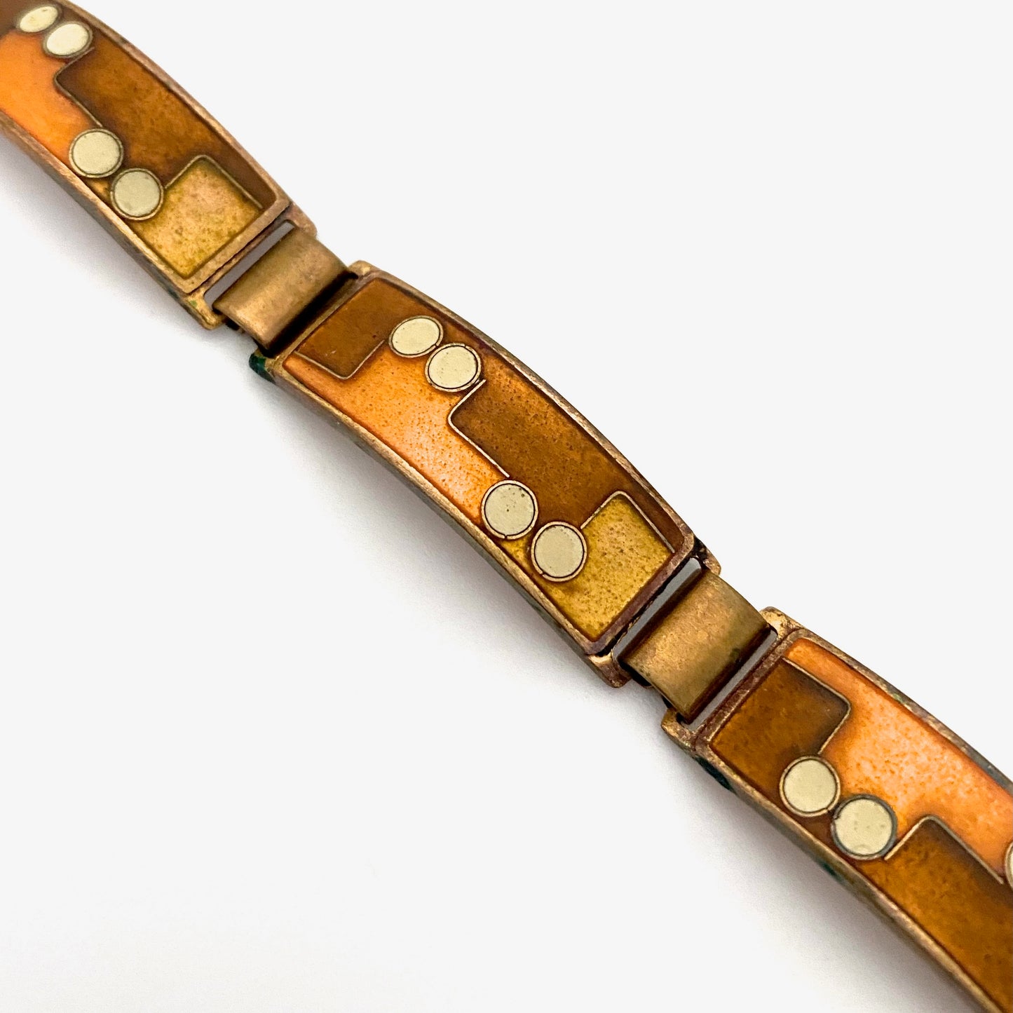 Karl Schibensky matte enamel panel link bracelet ~ autumn colours