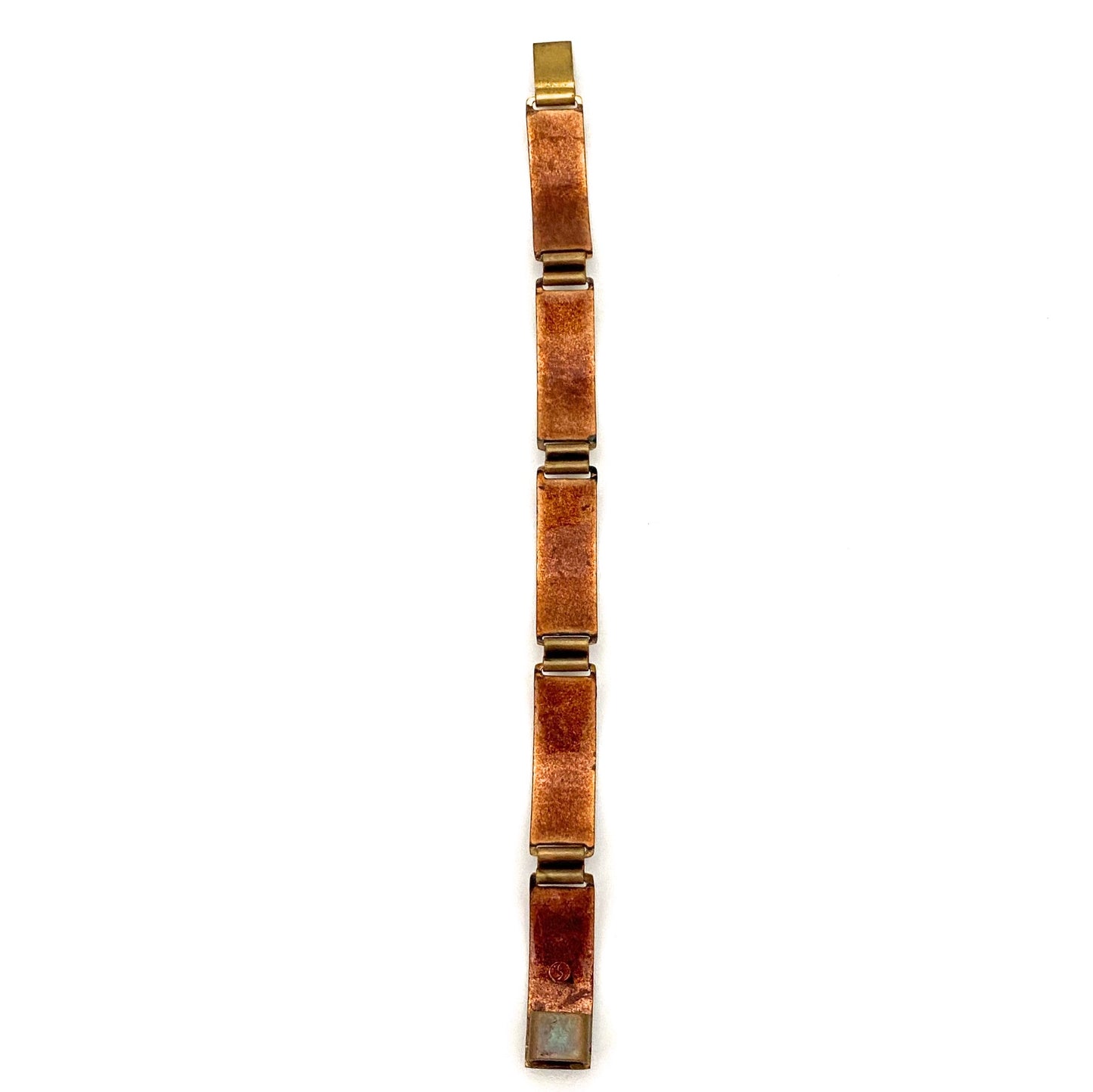 Karl Schibensky matte enamel panel link bracelet ~ autumn colours