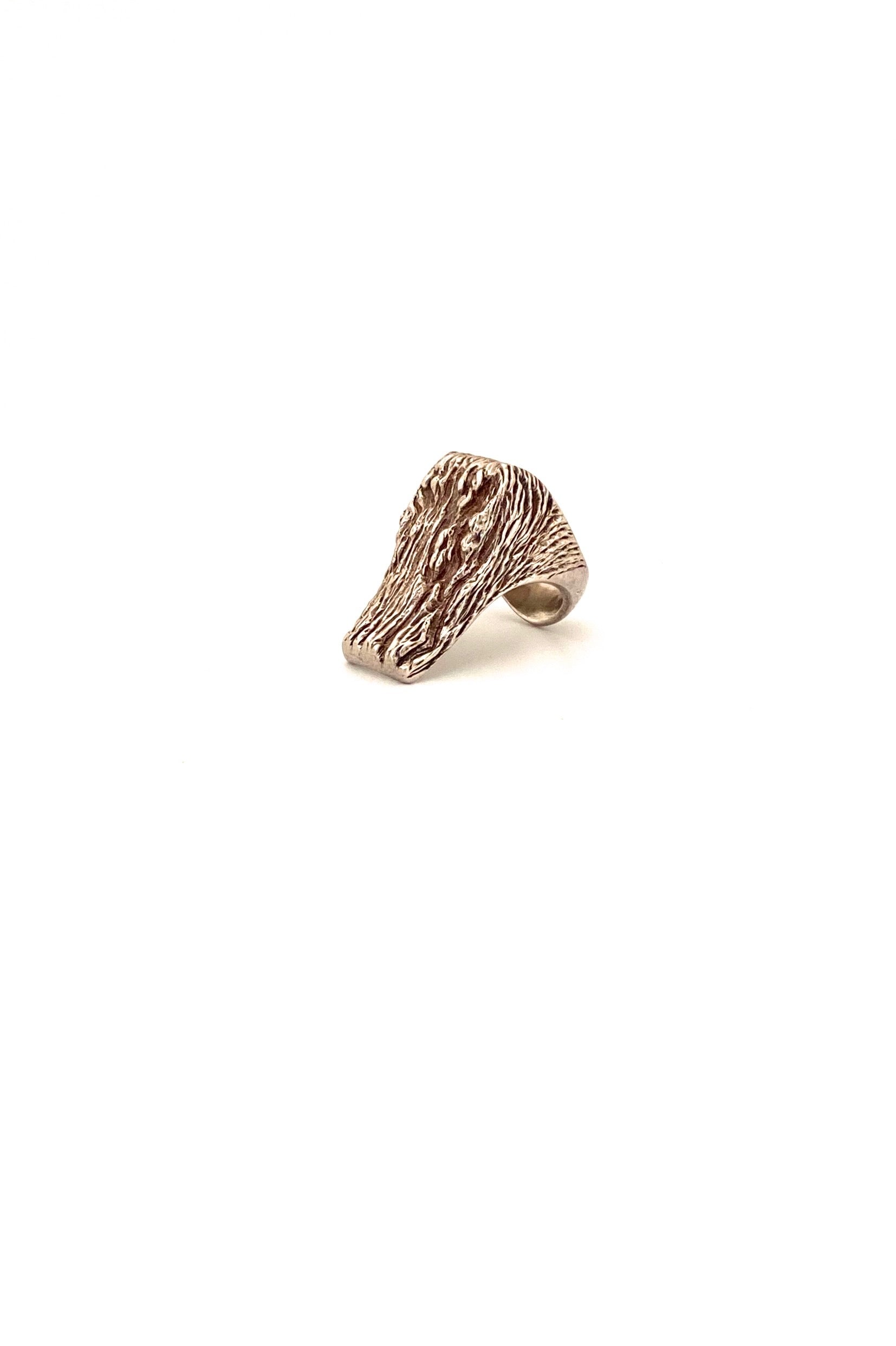 Knud V Andersen Denmark vintage heavy silver Bark ring Scandinavian Modernist jewelry design
