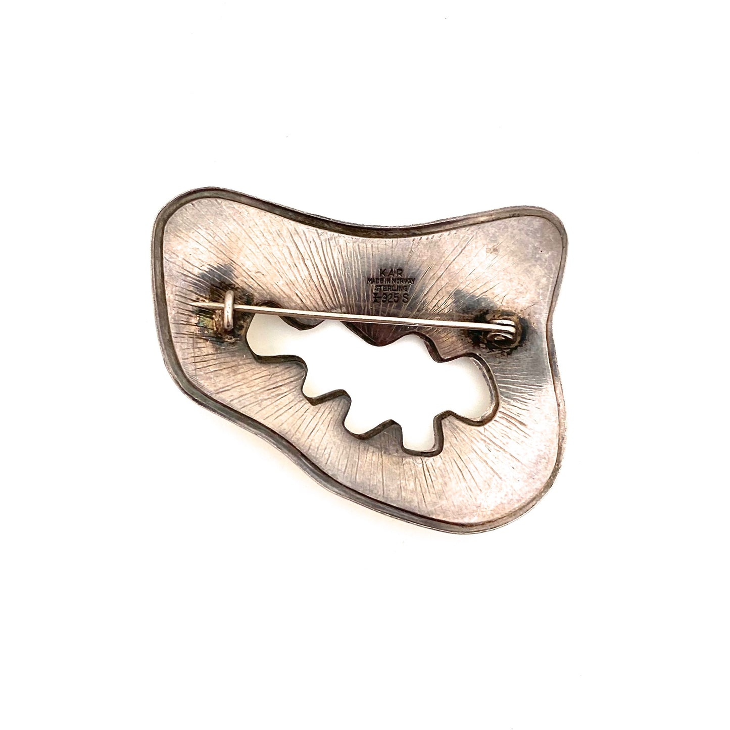 Knut Rasmussen large abstract yellow enamel brooch